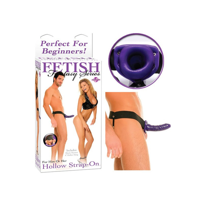 Gode ceinture creux Fetish Hollow Strap on Purple