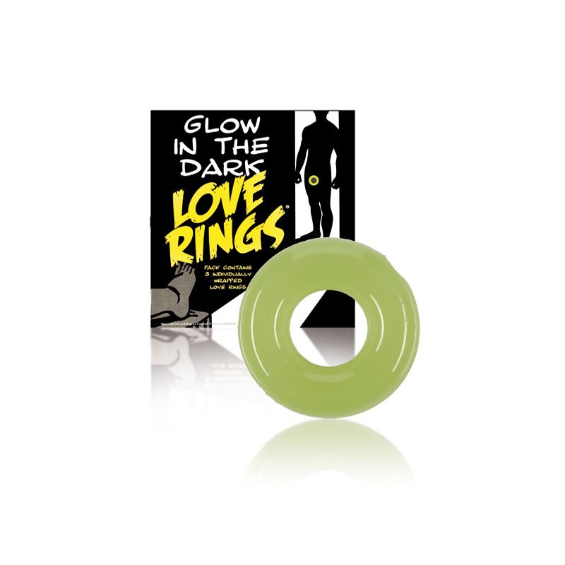 Cockring LOVE RINGS GLOW IN THE DARK 