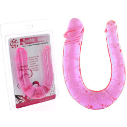 Double Gode Dong Rose réaliste 28 cm