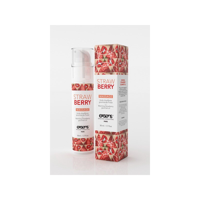 Huile de massage chauffante Fraise Exsens