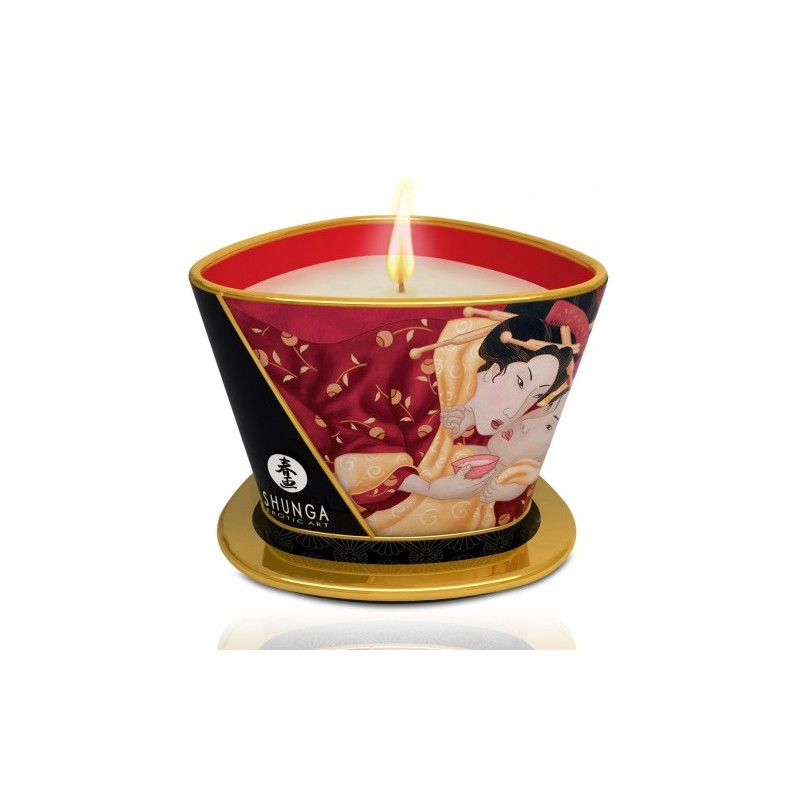 Chandelle à Massage shunga 170ML Vin pétillant et Fraise