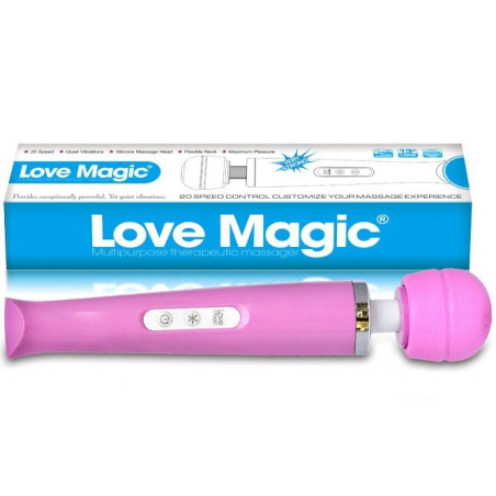 Vibromasseur Electrique Love Magic Wand rose - 18 vitesses