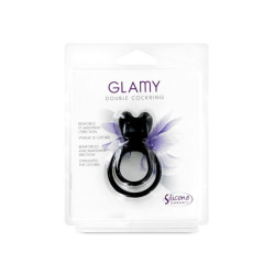 Glamy Double Cockring Black