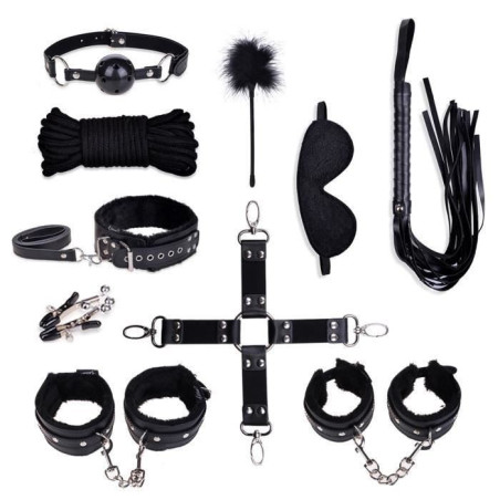 Sex Toy Kits de Bondage en Peluche,10 pièces