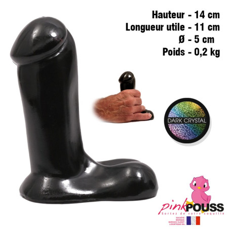 Dildo godemiché en vinyle noir 14x11 cm