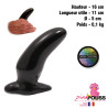 Dildo godemiché en vinyle noir 16x11 cm