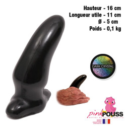 Dildo godemiché en vinyle noir 16x11 cm