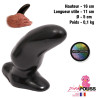 Dildo godemiché en vinyle noir 16x11 cm