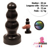 Dildo plug anal en vinyle noir 38x33,5 cm