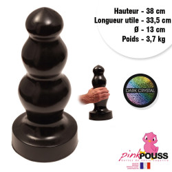 Dildo plug anal en vinyle noir 38x33,5 cm