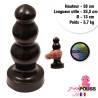 Dildo plug anal en vinyle noir 38x33,5 cm