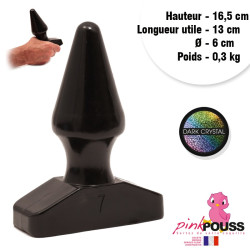 Plug anal en vinyle noir 16,5x13 cm