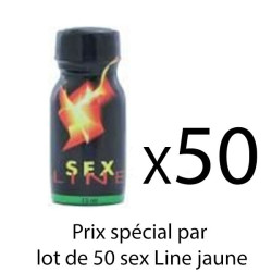 lot exceptionnel de 50 Poppers Sex Line jaune