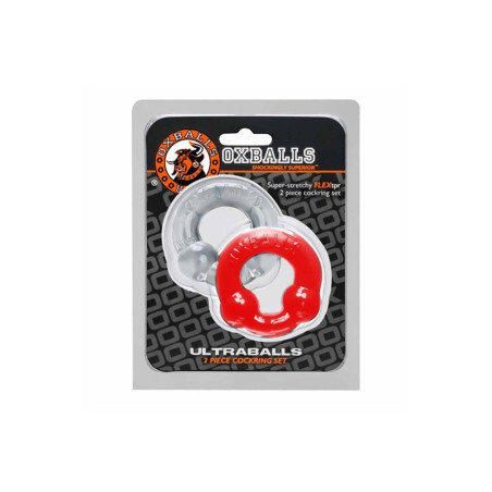 Pack Cockrings Ultraballs Oxballs Gris - Rouge