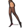 Collants avec ouverture arrière Satin Touch Suspender Noirs