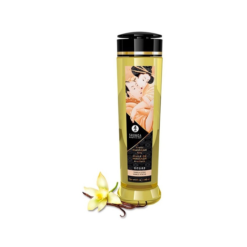 Huile de massage vanille – Sensualité fétiche & peau satinée