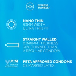 Préservatif Fin Nano Thin 53mm x12 - Sensations Pures